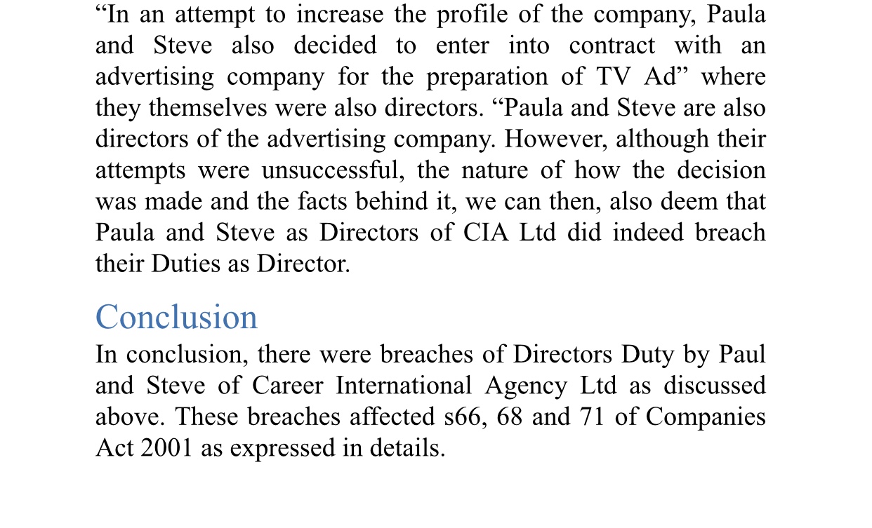 what are they? What are the likely consequences of these breach? Law