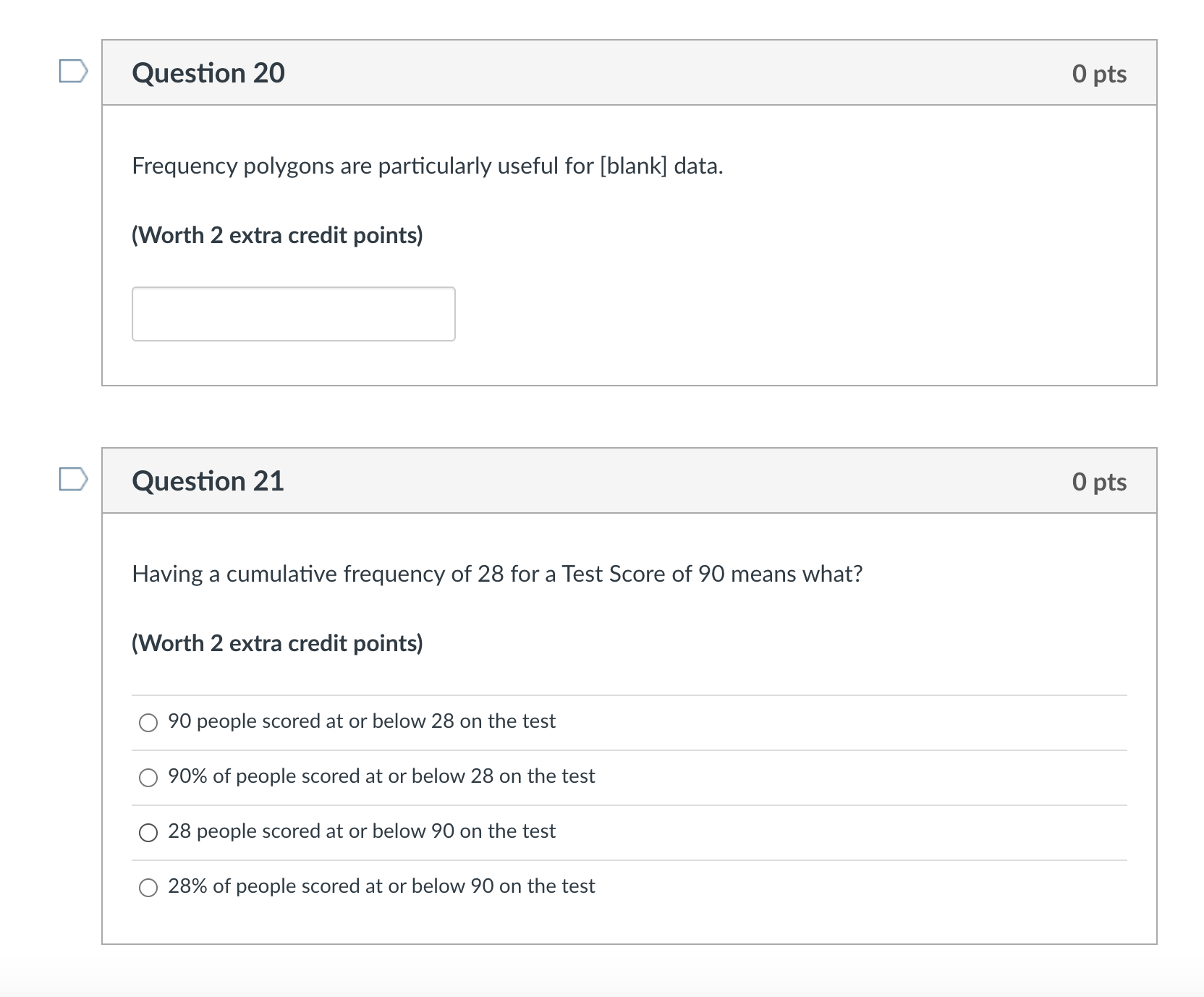 432151532544423 What is the variance? (Worth 2 extra credit points} Question 28
