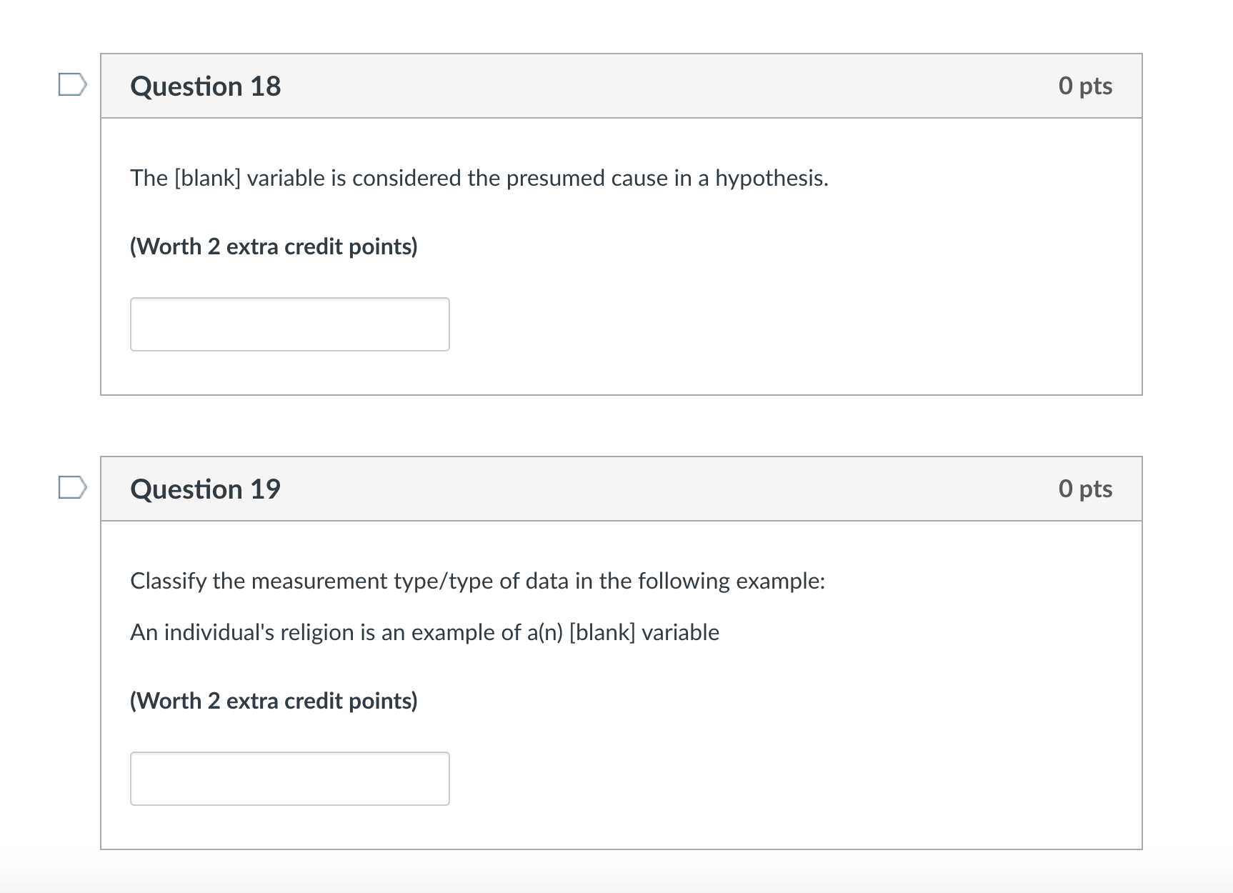 0 pts A researcher gathers a sample of 15 movie lovers and