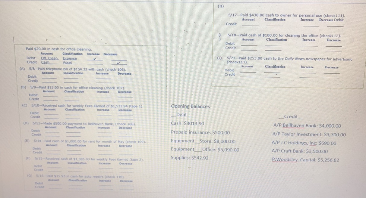 Hello I need help. My question is: The p. Woodsley, capital account
