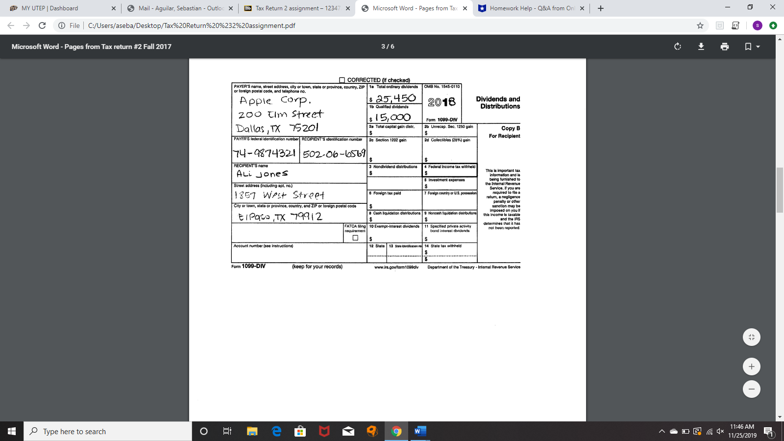 Schedules to use. I already did the form 1040 I just want