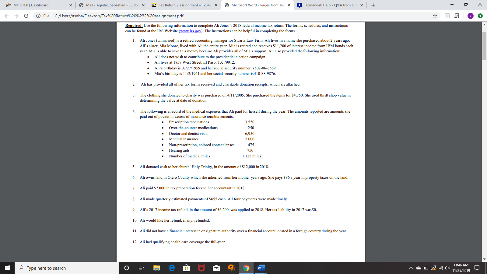 Word - Pages from Tax X Homework Help - Q&A from On