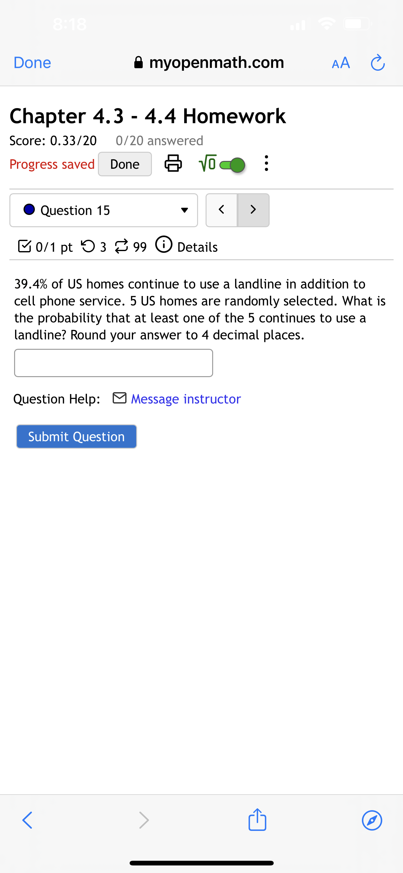 Question 20 V l3 0/1 pt '0 3 Z 99 G) Details