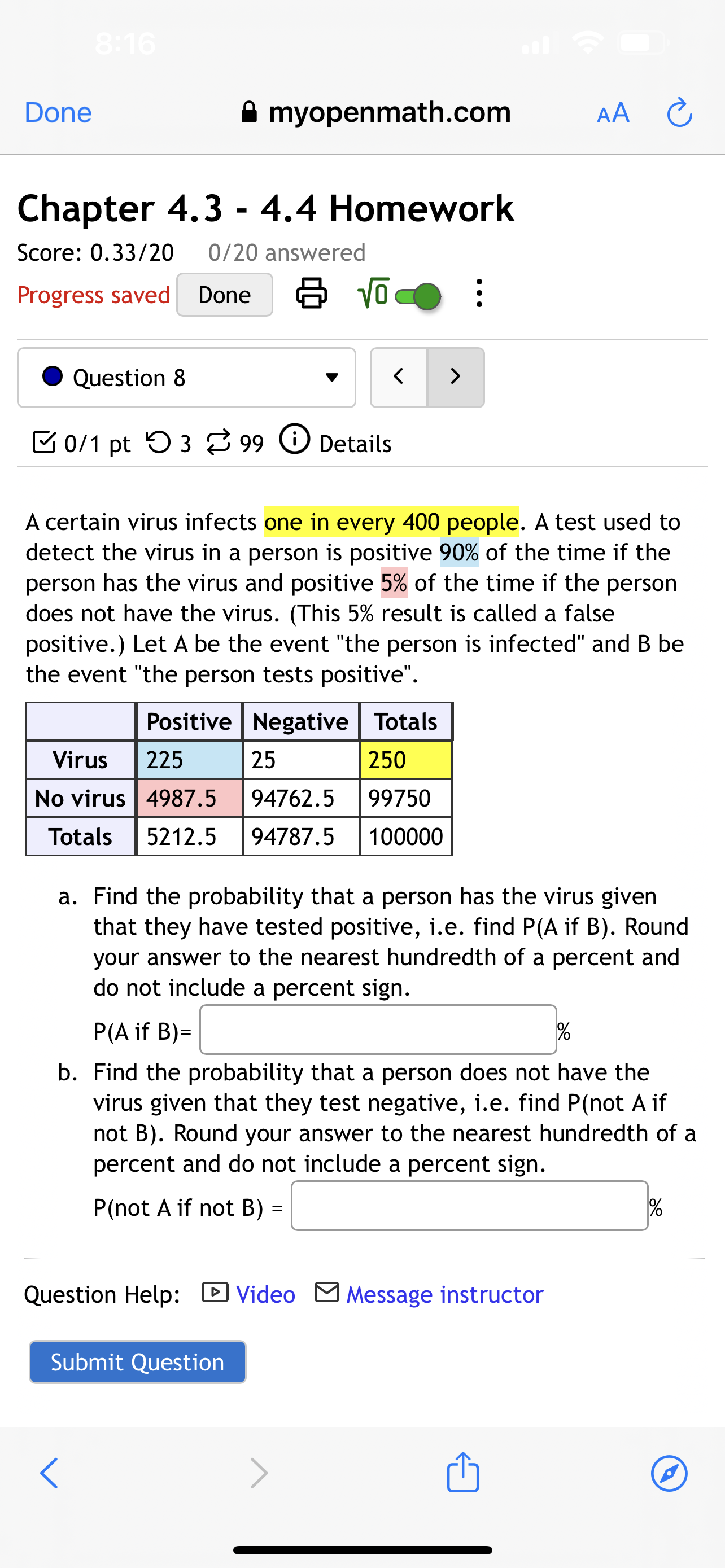 from the U.S and has What is the probaility that someone is