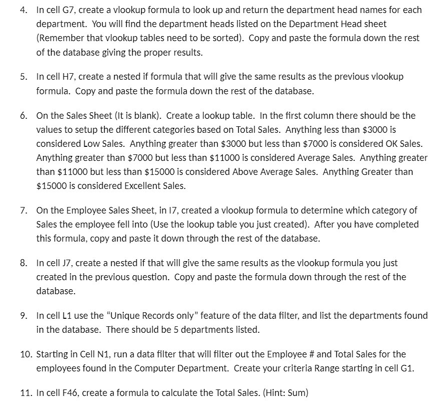 look up and return the department head names for each department. You