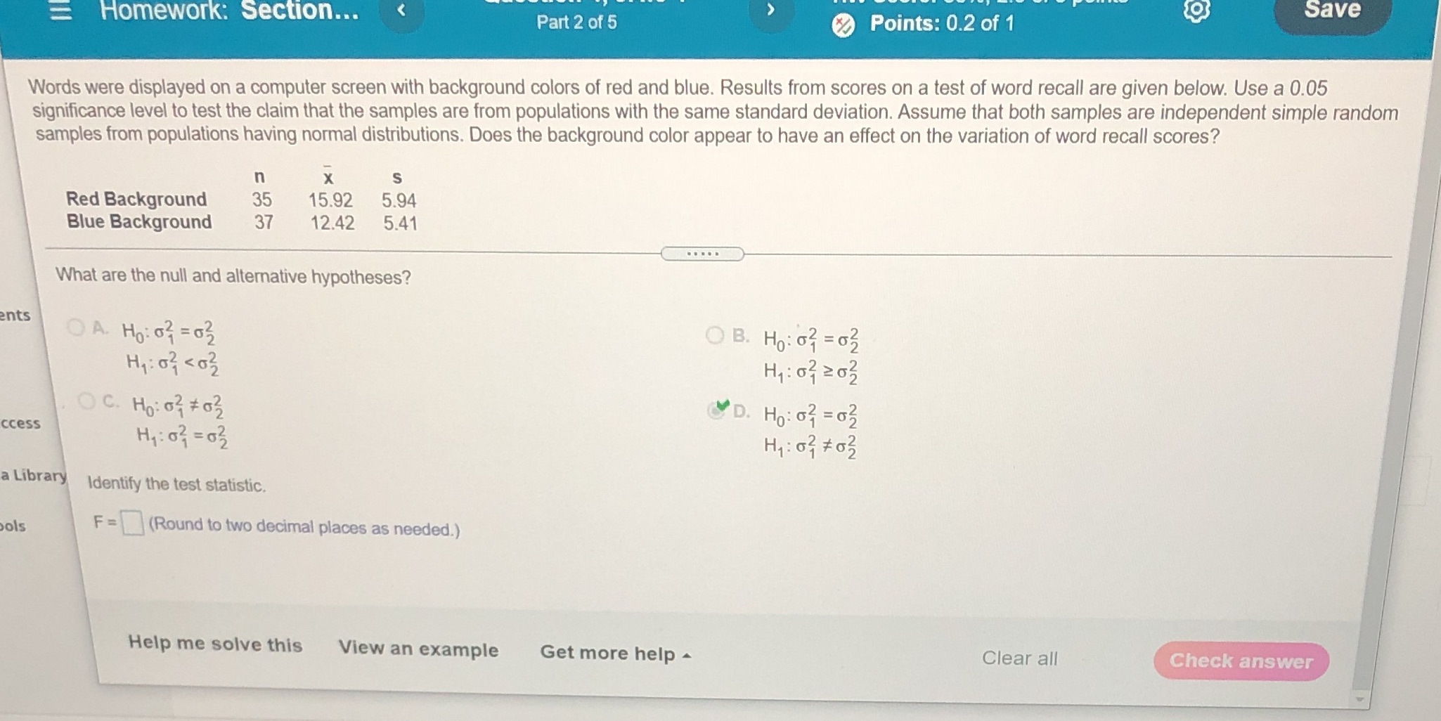 What is the step by step test Stat, p value, confidence interval,
