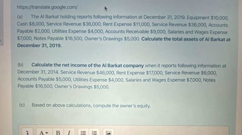 Answer with explanation please https://translate.google.com/ (a) The Al Barkat holding reports following