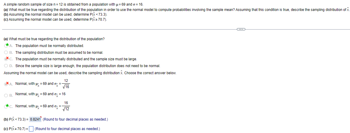 from a population with p = 69 and o = 16. (a)