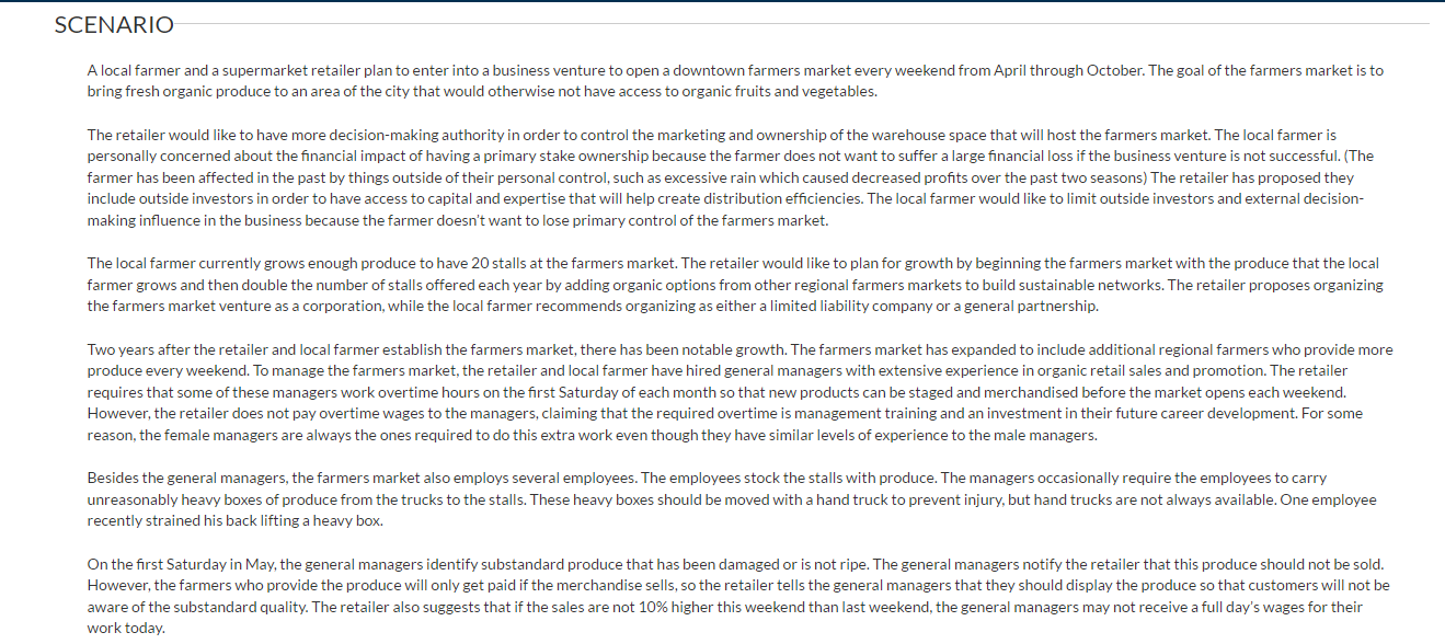 using this scenario attached, please help me toDescribe the legal and ethical