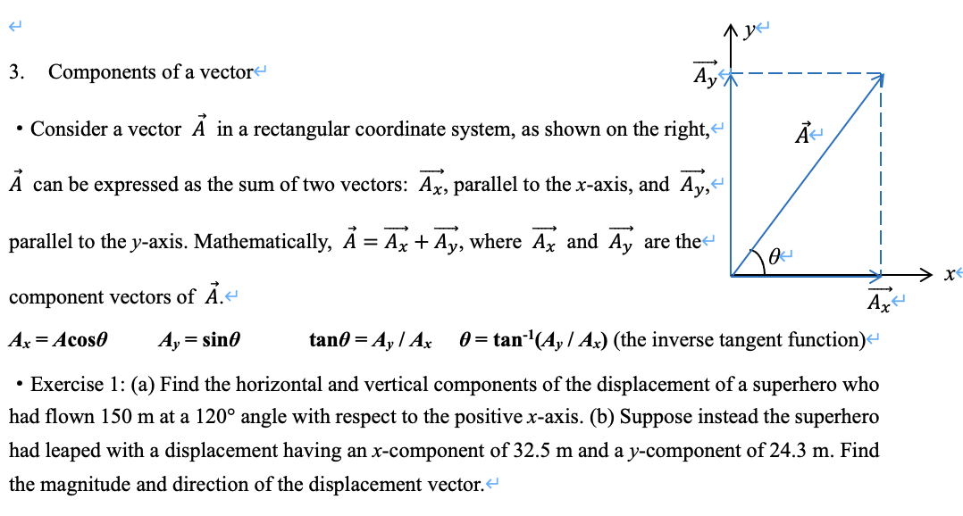 _) _) A can be expressed as the sum of two vectors: