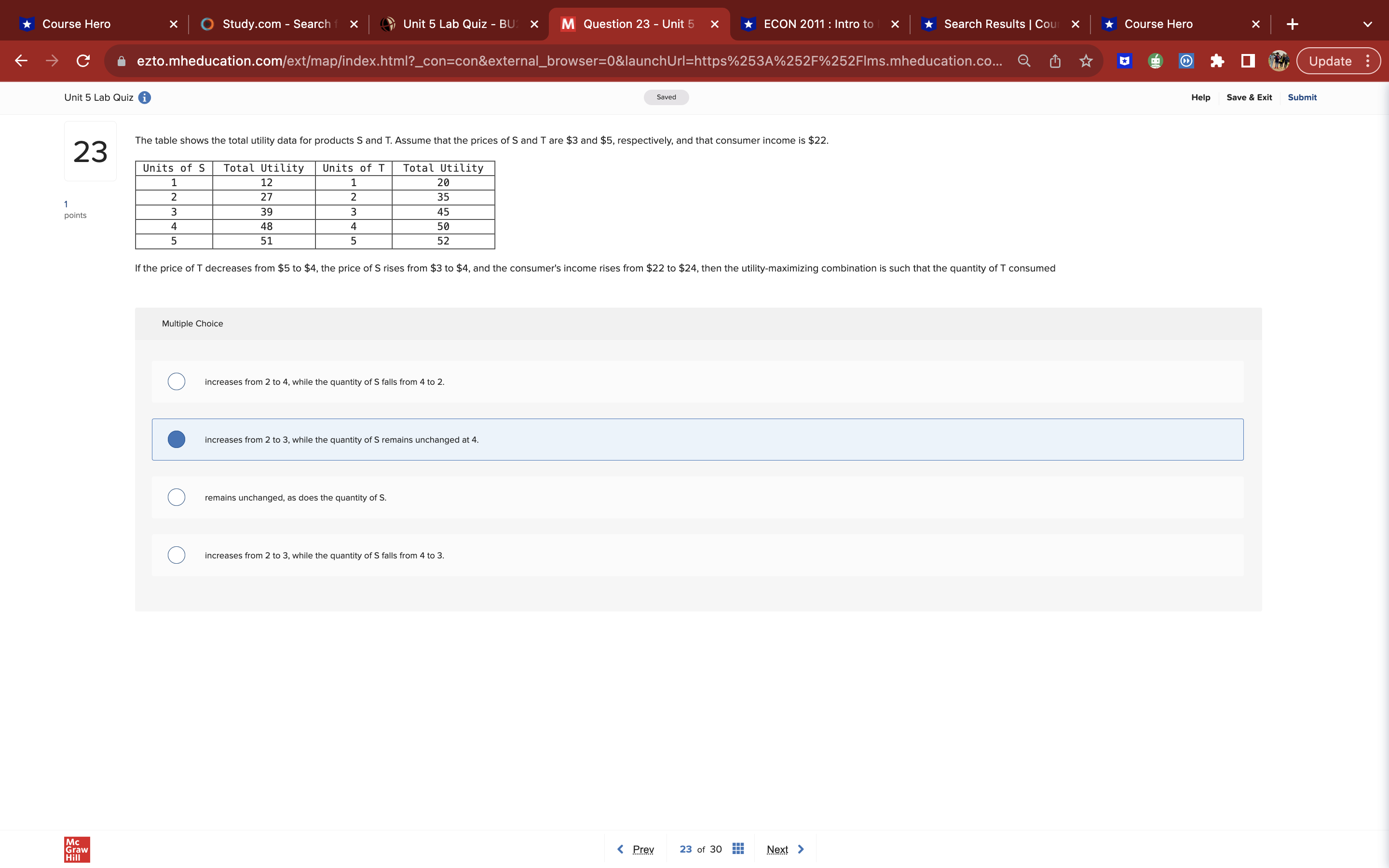 11 12 If the prices of X and Y are $2 and