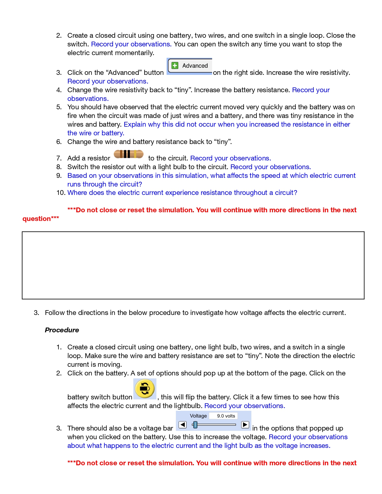 Current in a Circuit Overview In this activity, you will review the