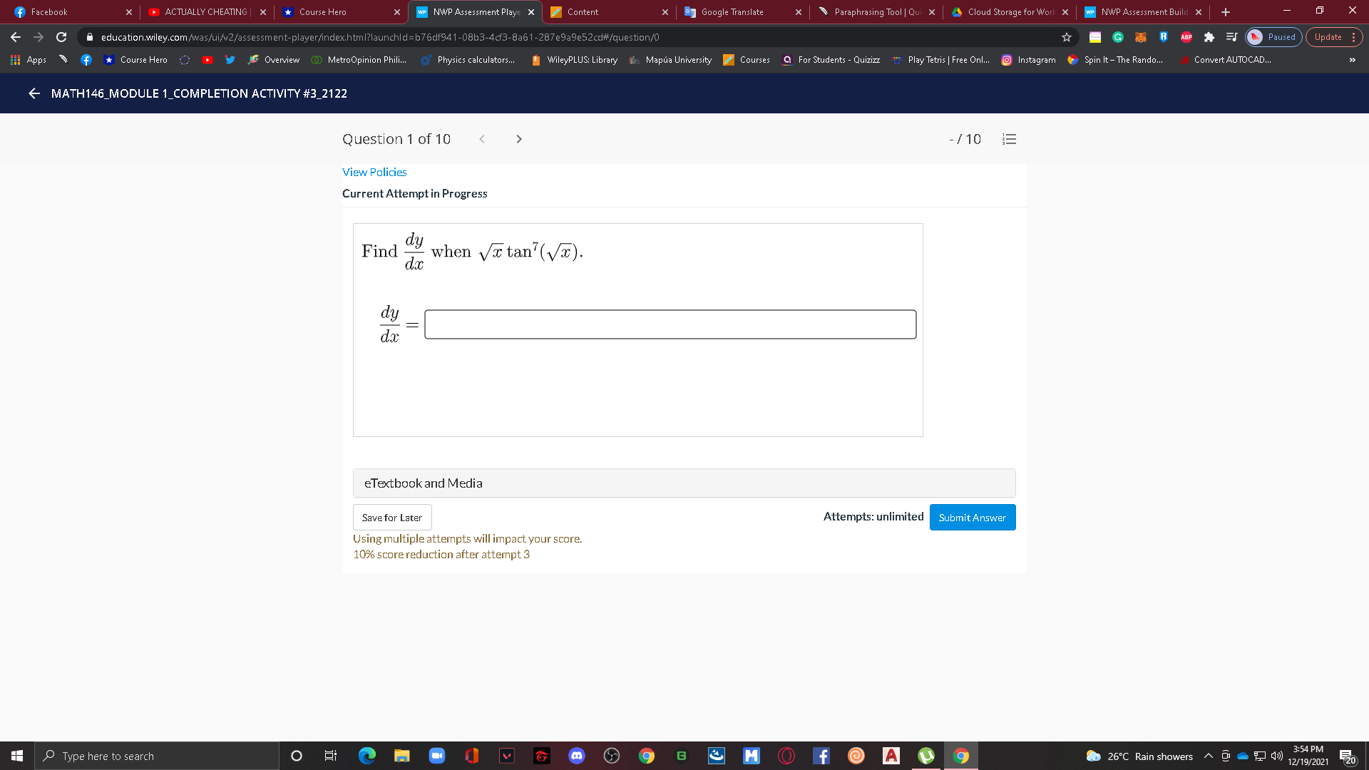 C Course Hero ) y Overview @ MetroOpinion Phili.. 'Physics calculators... WileyPLUS: