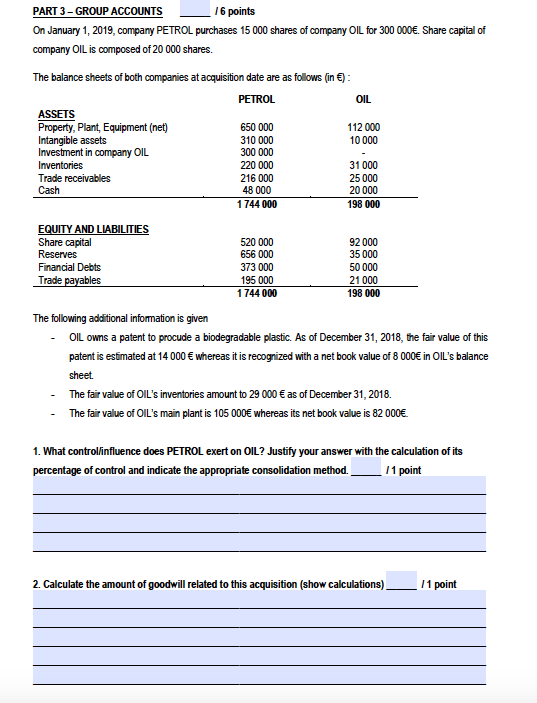 Answer the blank parts to the questions accordingly: PART 3 - GROUP