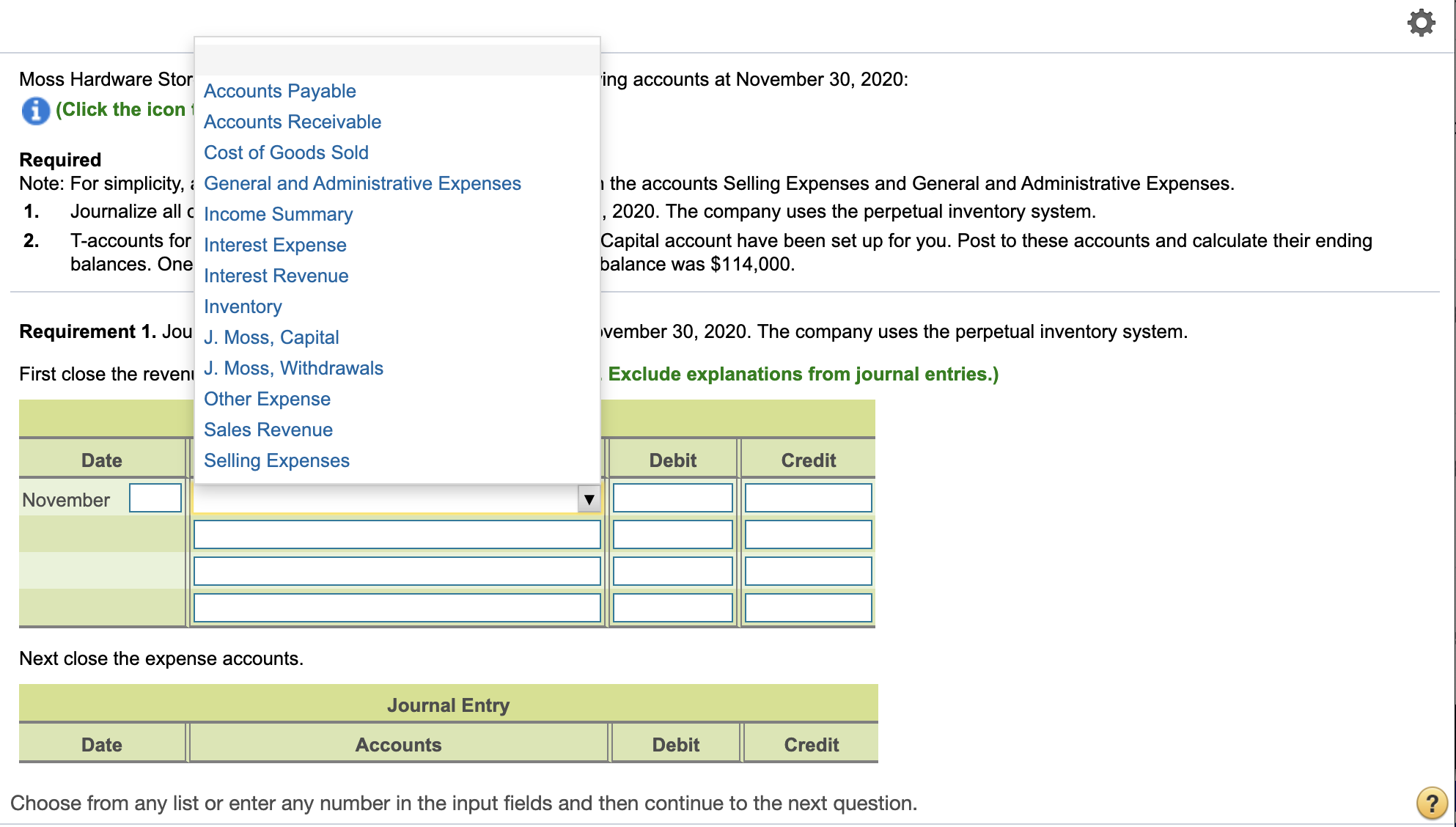 Expenses and General and Administrative Expenses.1. Journalize all of thiscompany's closing entries