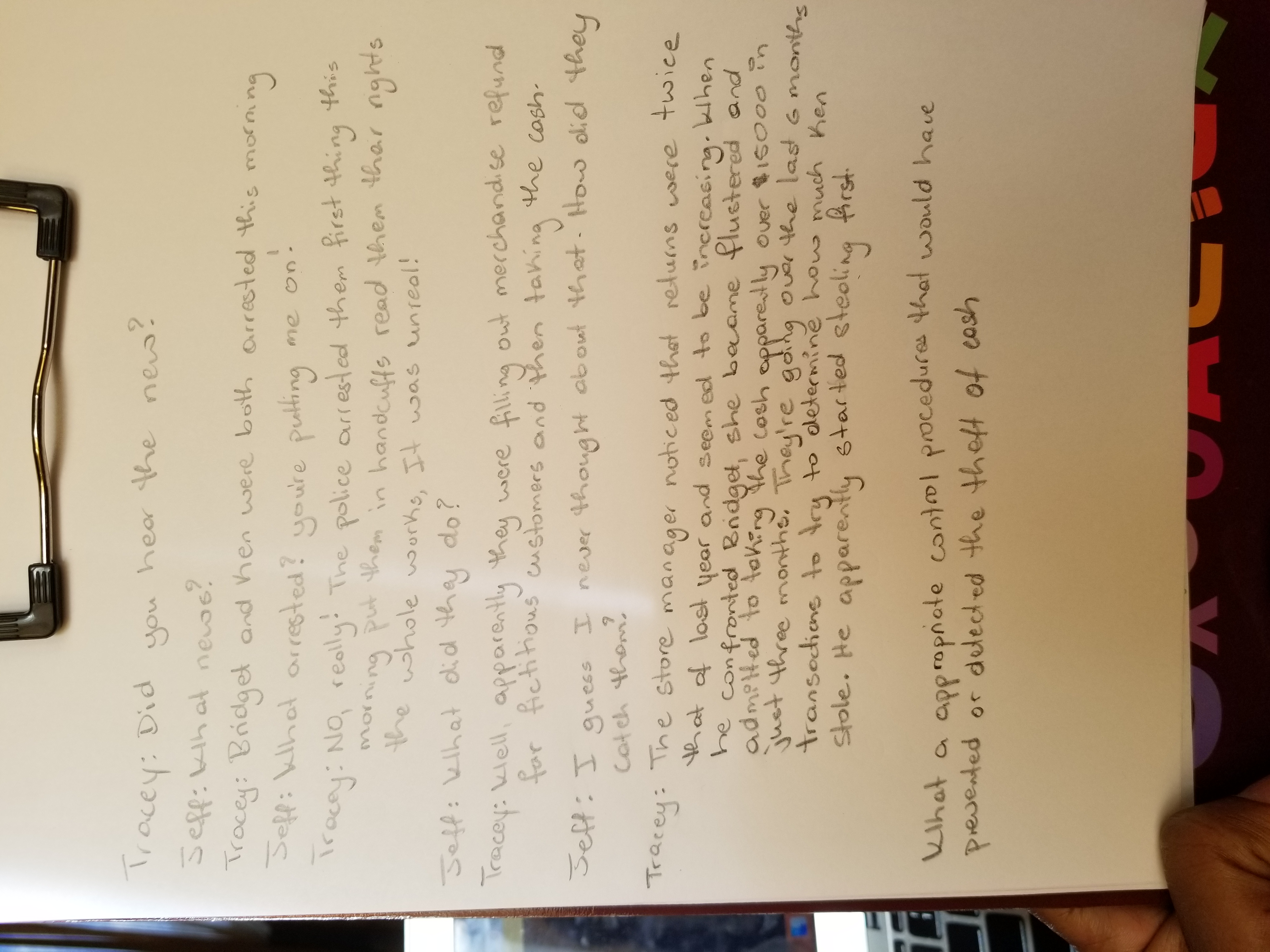 What are the appropriate control procedures that would have prevented or detected