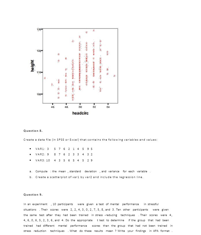 120- height 110- 100= 50 headcirc Question S. Create a data