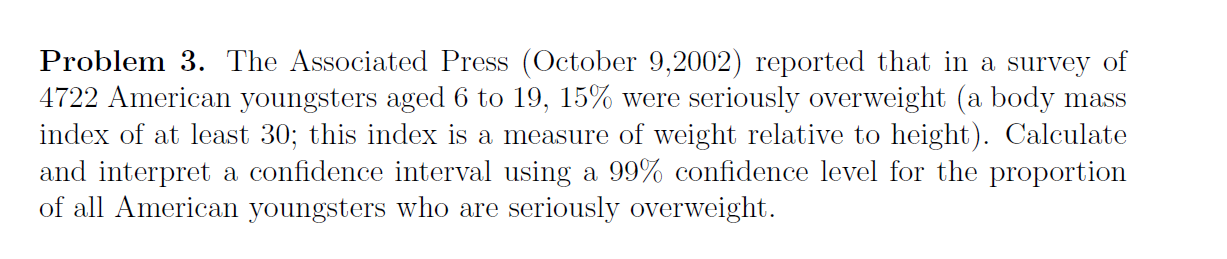 This is a question about statistics Problem 3. The Associated Press (October