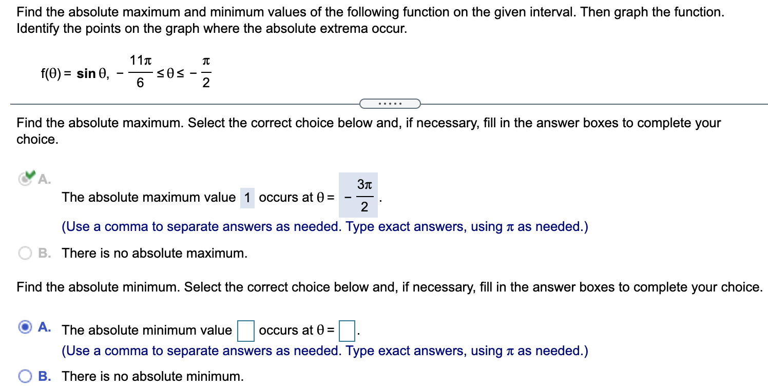 your choice. O A. The critical point(s) of f is/are x =