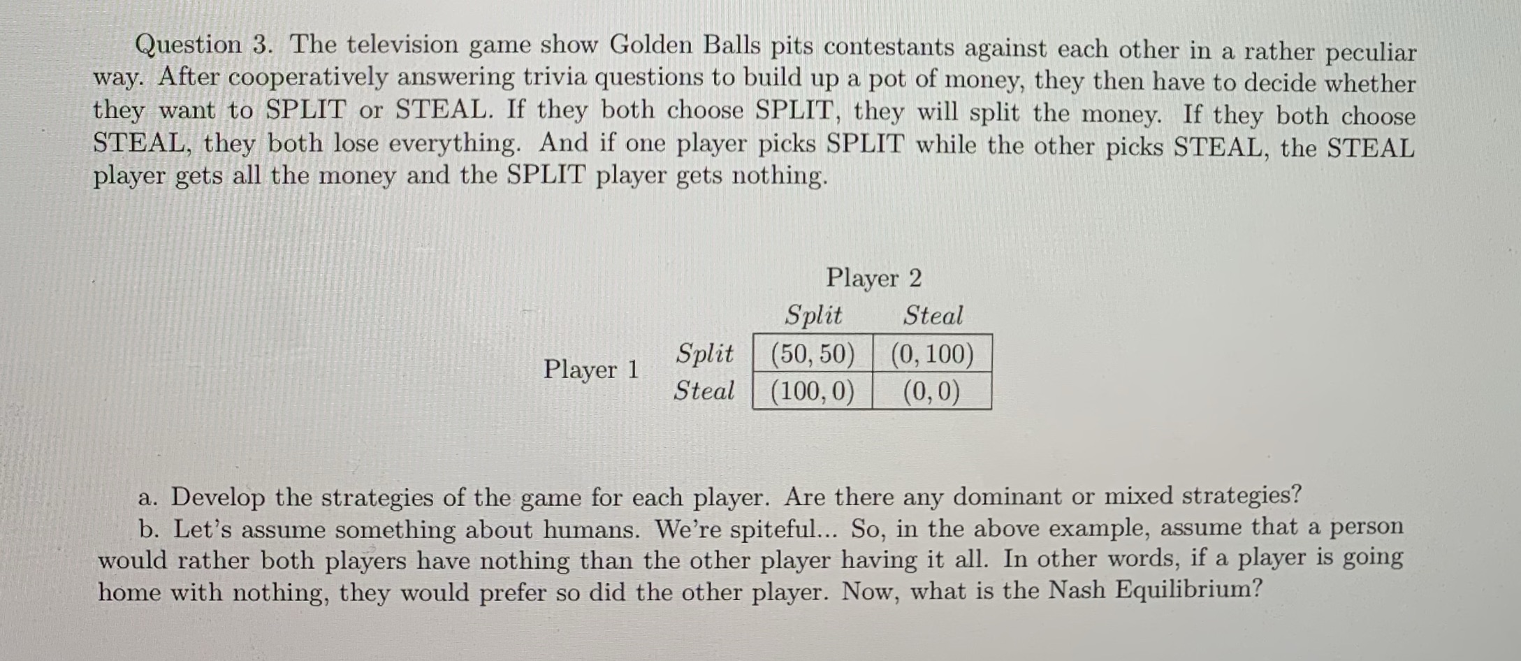 Please help me solve part (b). Thank you! Question 3. The television