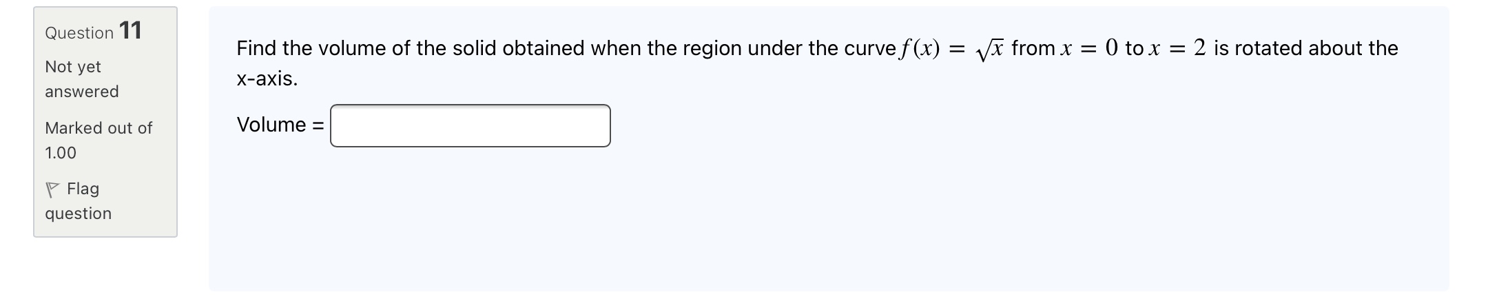 (x) = sin(x) from x = 0 to x = > is