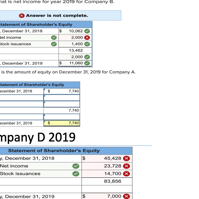 Please read carefully and show work if possible hat is net income