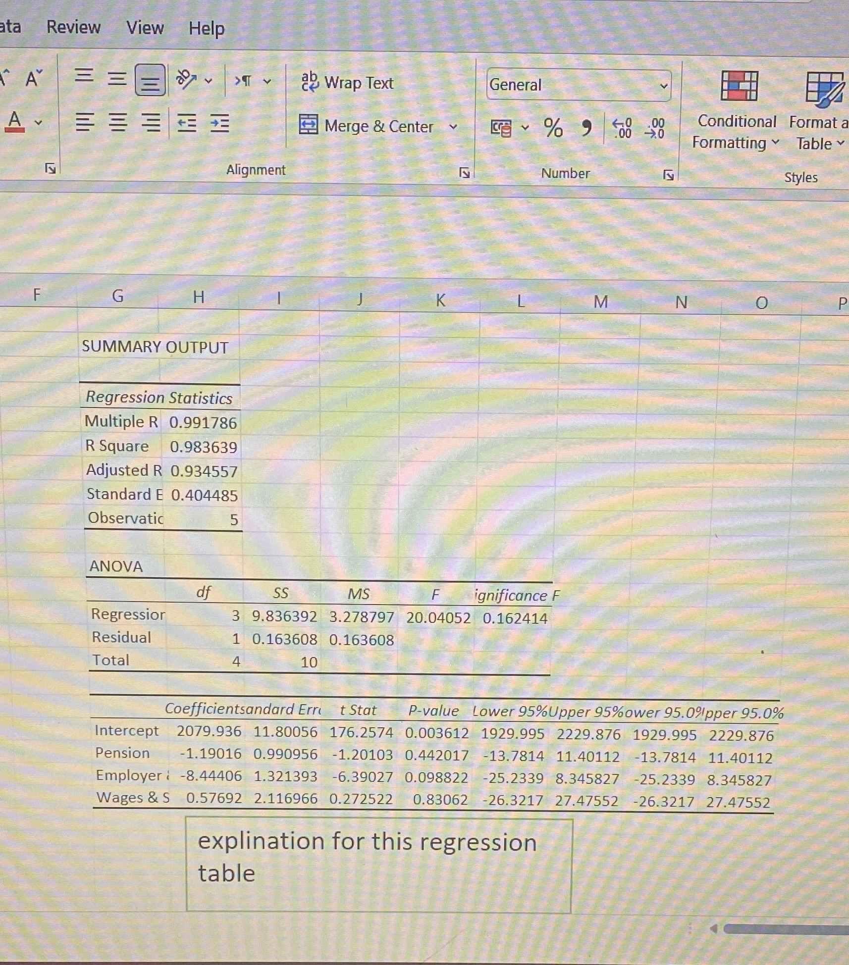 ata Review View Help A ag Wrap Text General A Merge
