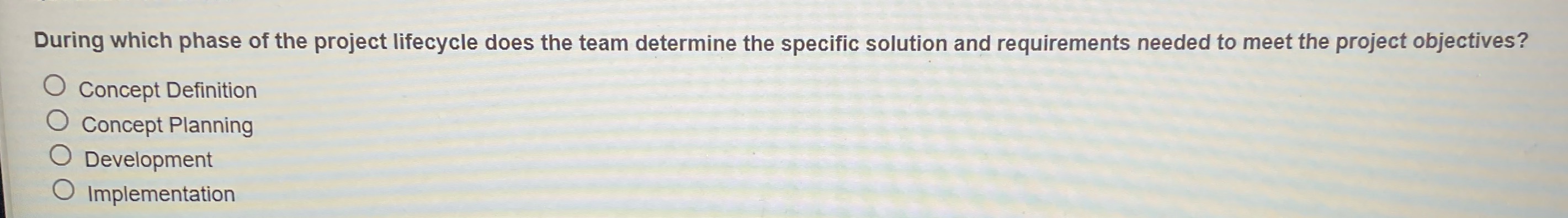 During which phase of the project lifecycle does the team determine