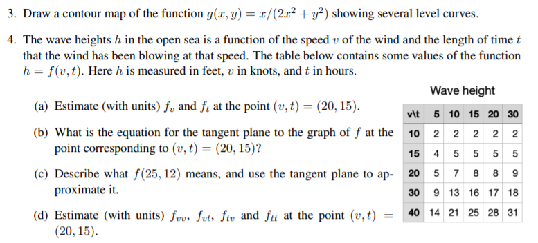 Elms? + 3?} showing several level moves. 4. The wave heights h.