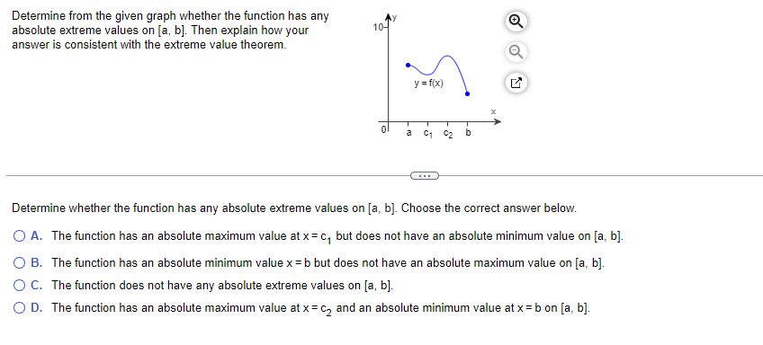 absolute extreme values on [a, b]. Then explain how your 1