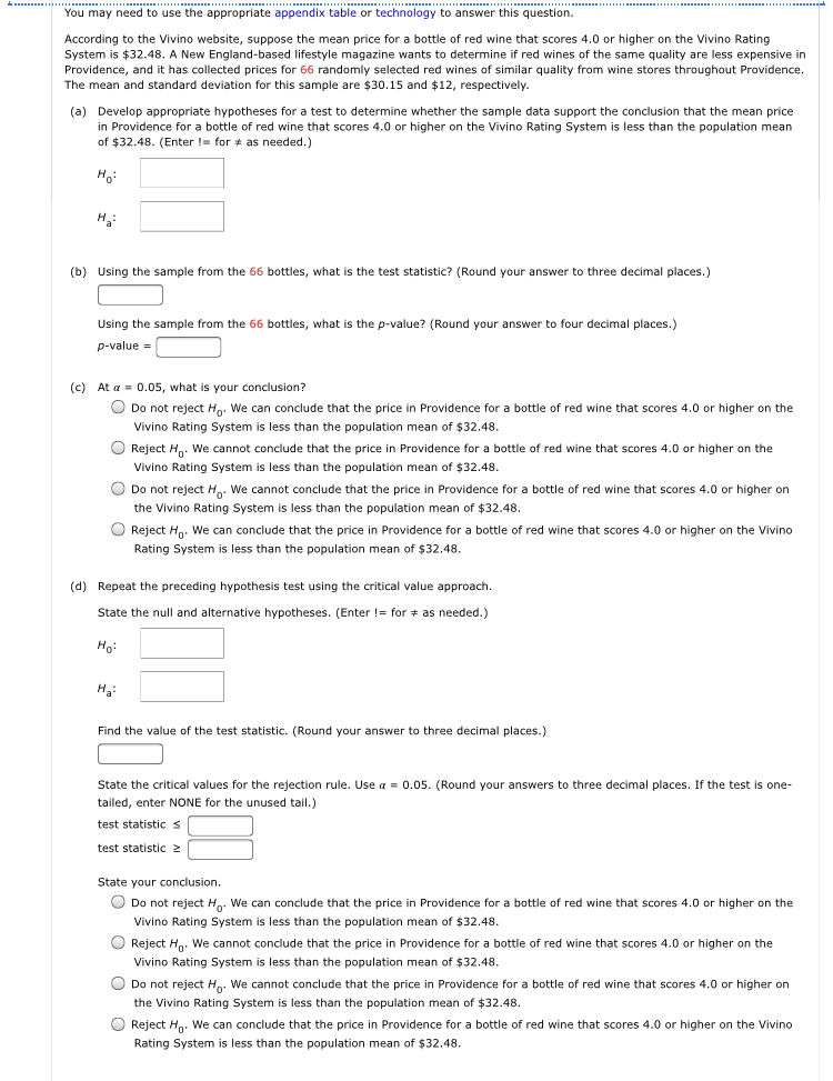 to answer this question. According to the Vivino website, suppose the mean