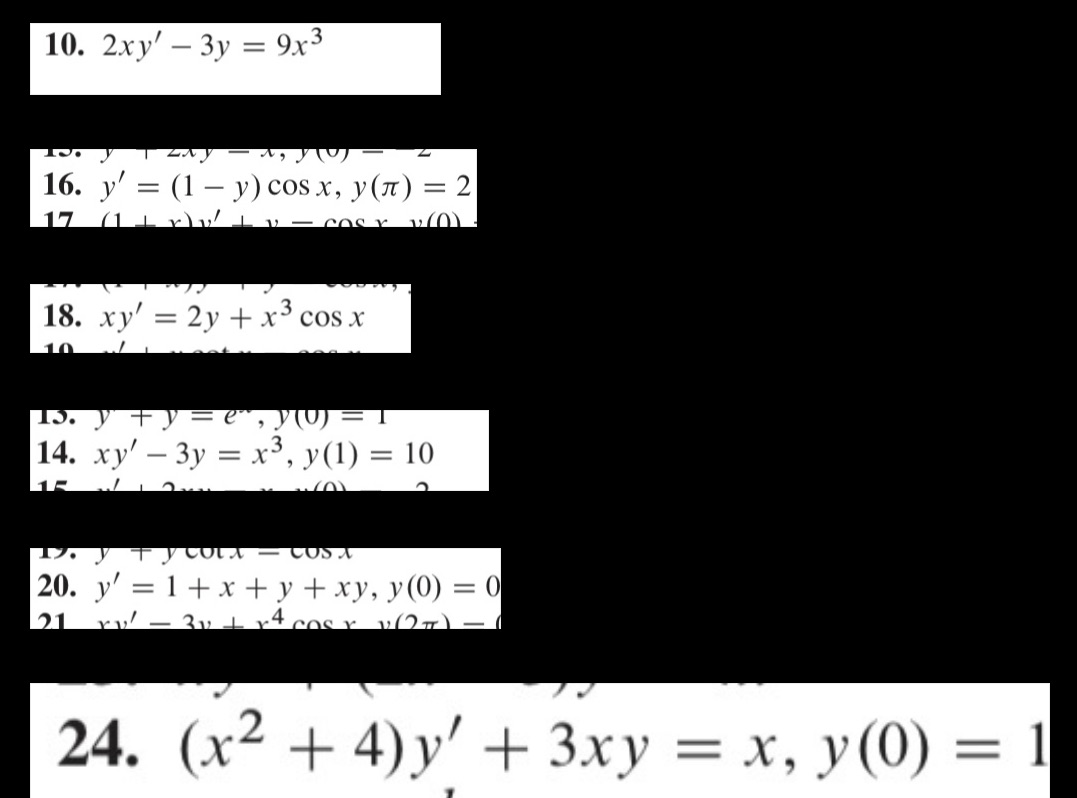 If an initial condition is given, find the corresponding particular solution. Throughout,