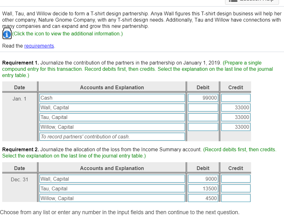 Help Wall, Tau, and Willow decide to form a Tshirt design partnership.