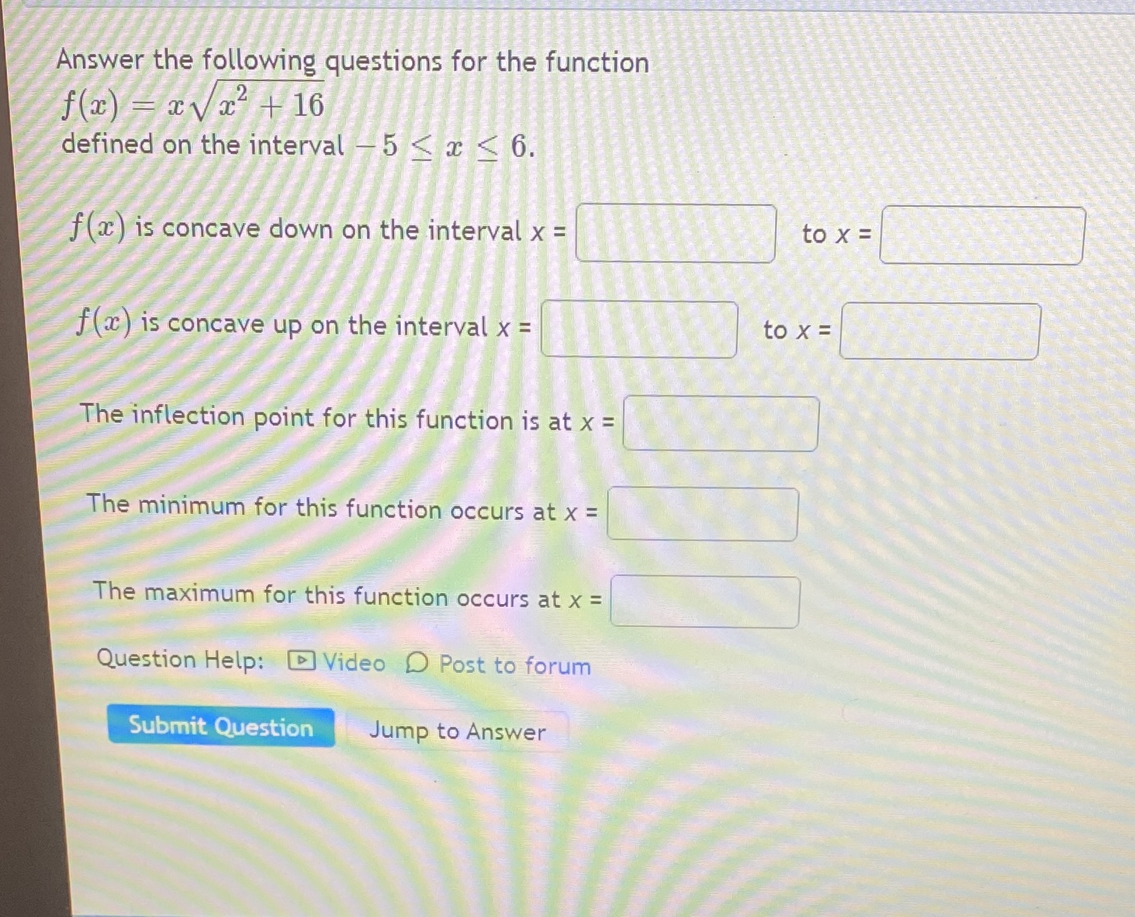 the interval 5 < c < 6. f(c) is concave down on