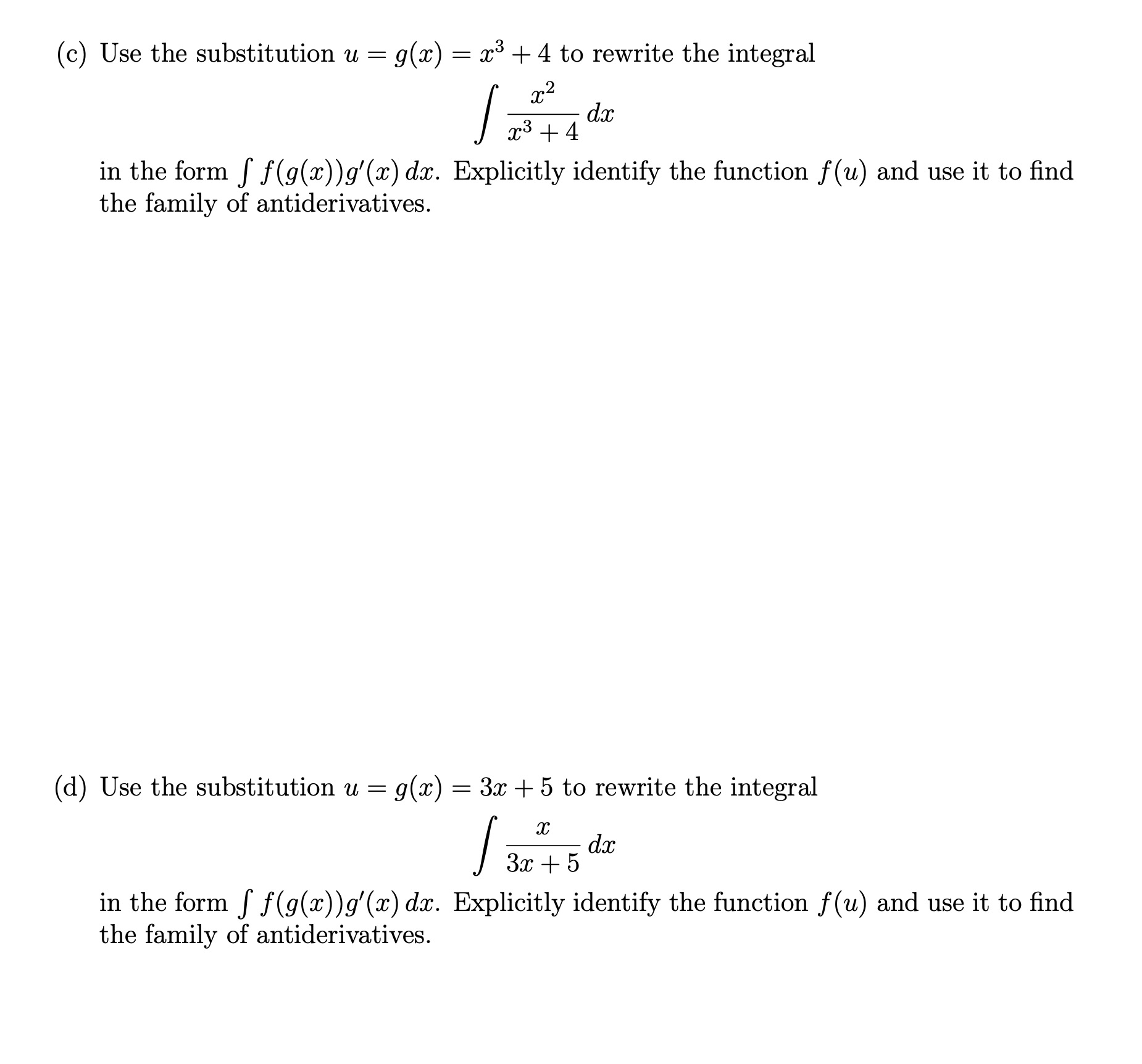 x to rewrite the integral (In a) dx in the form J
