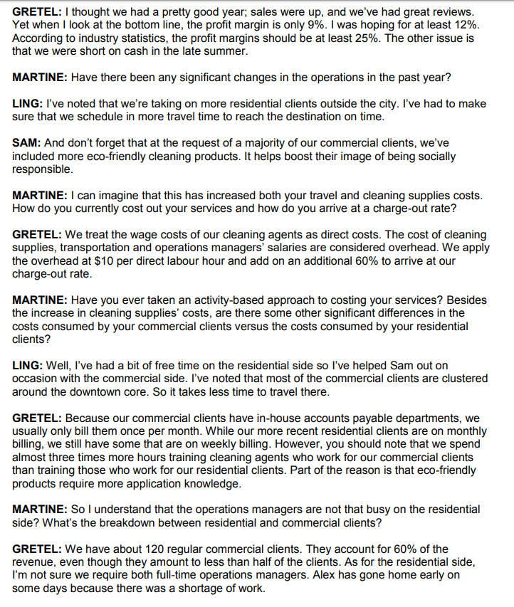 commercial and residential cleaning services?Using the markup percentages, what will be the