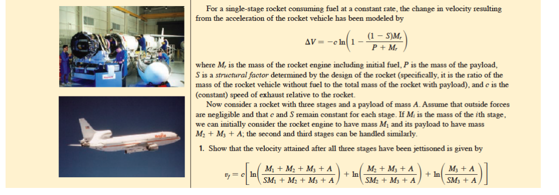 For a single-stage rocket consuming fuel at a constant rate, the
