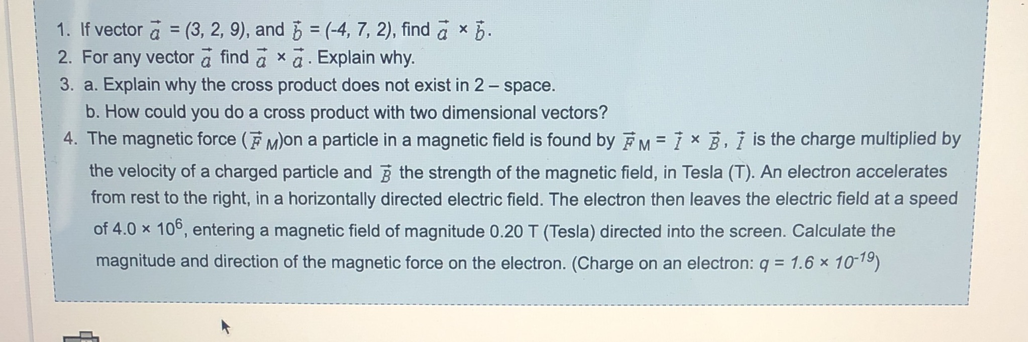 How do you solve these? 1. If vector a = (3, 2,