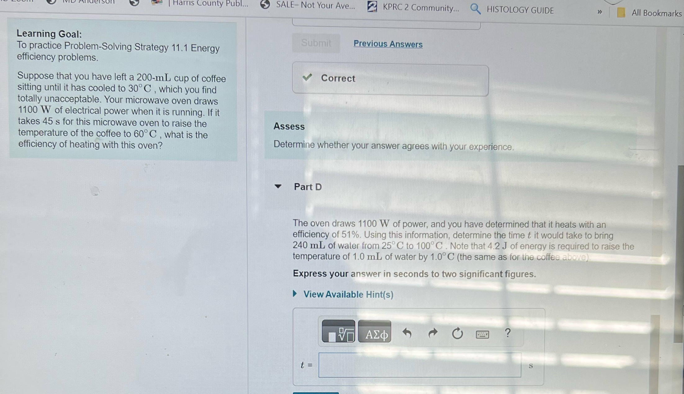 Please help solve Problem 11.1 Part D | Harris County Publ... SALE-