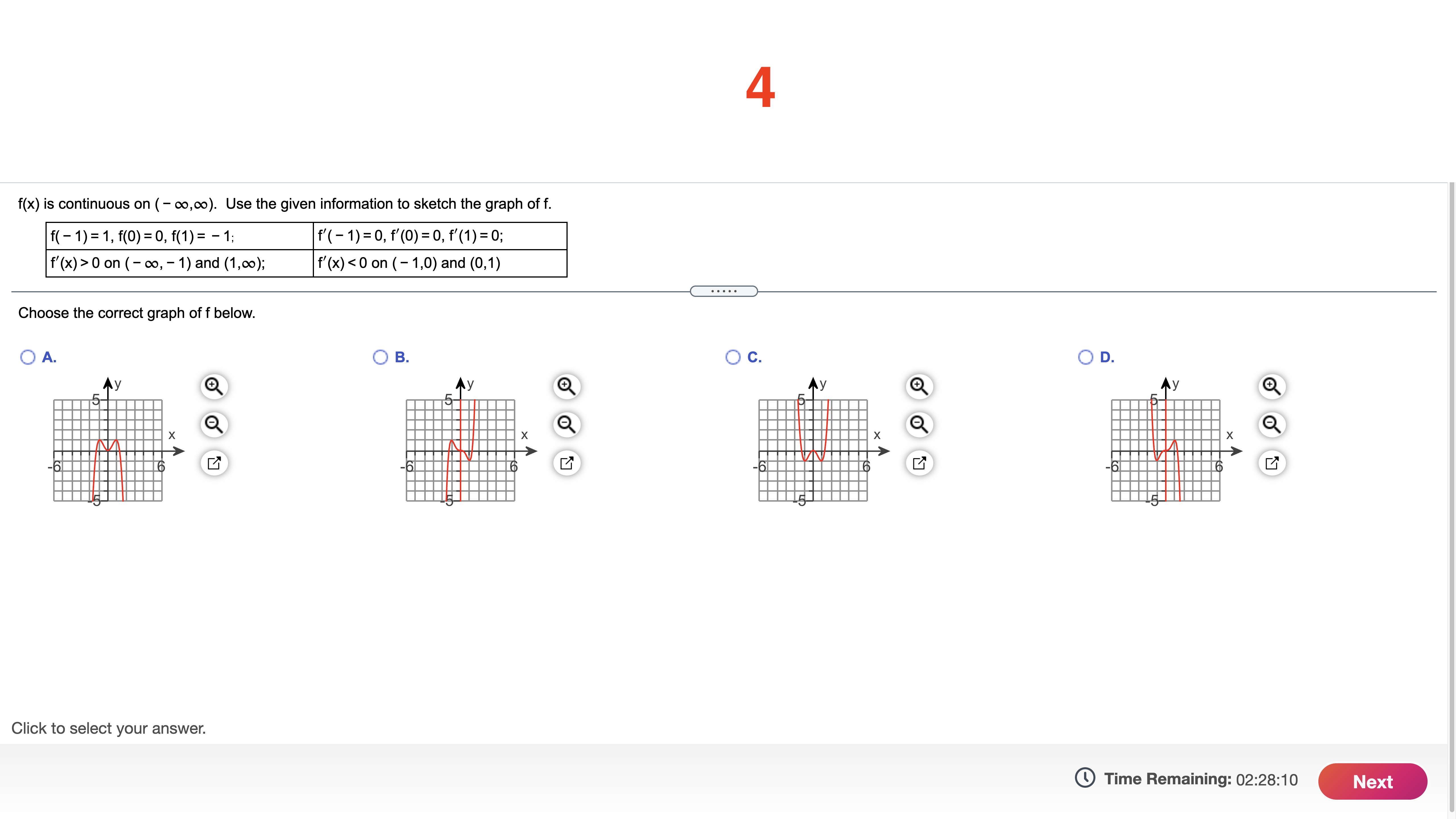 the right. Identify the intervals on which f(x) is increasing. C g