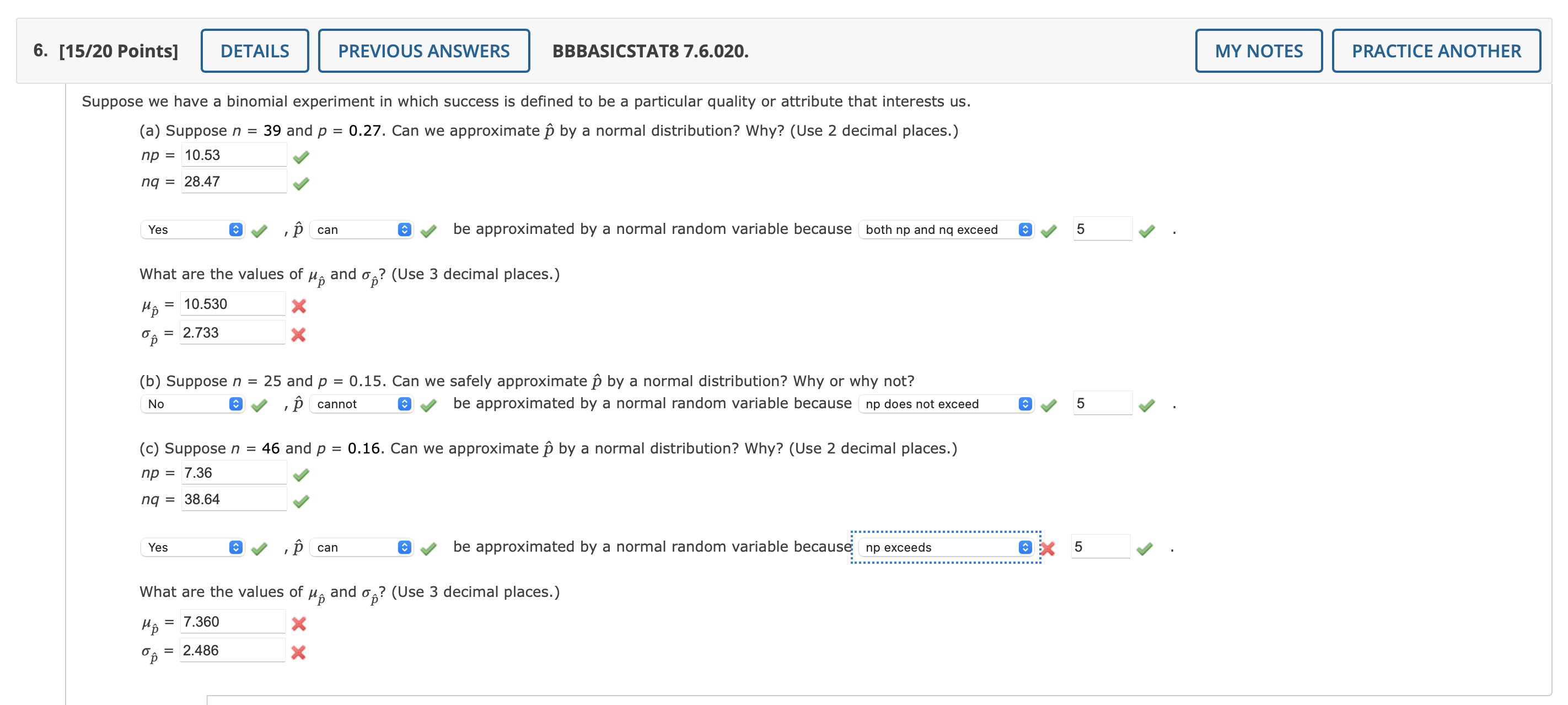 binomial experiment in which success is dened to be a particular quality