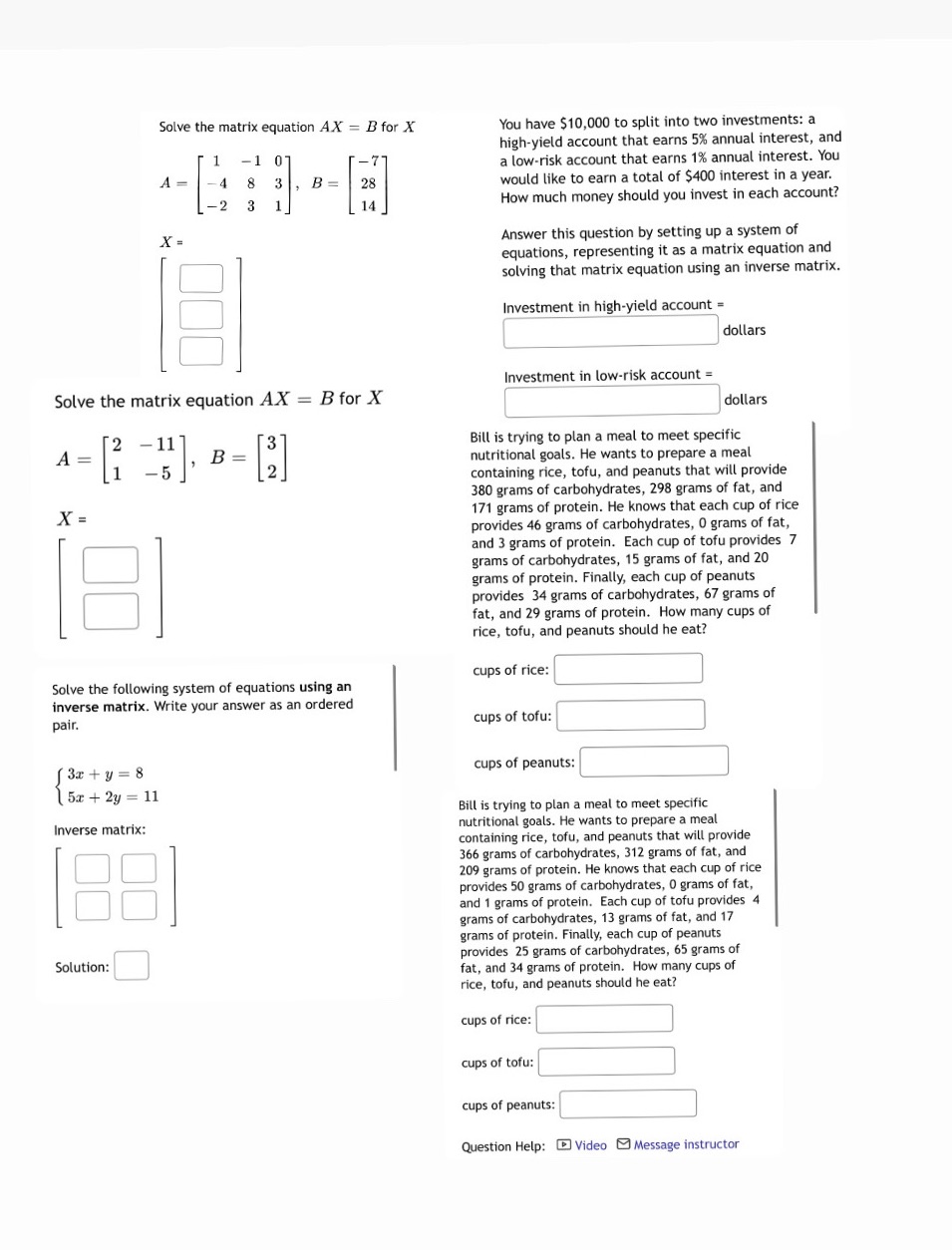See below Solve the matrix equation AX B for X 1 sin