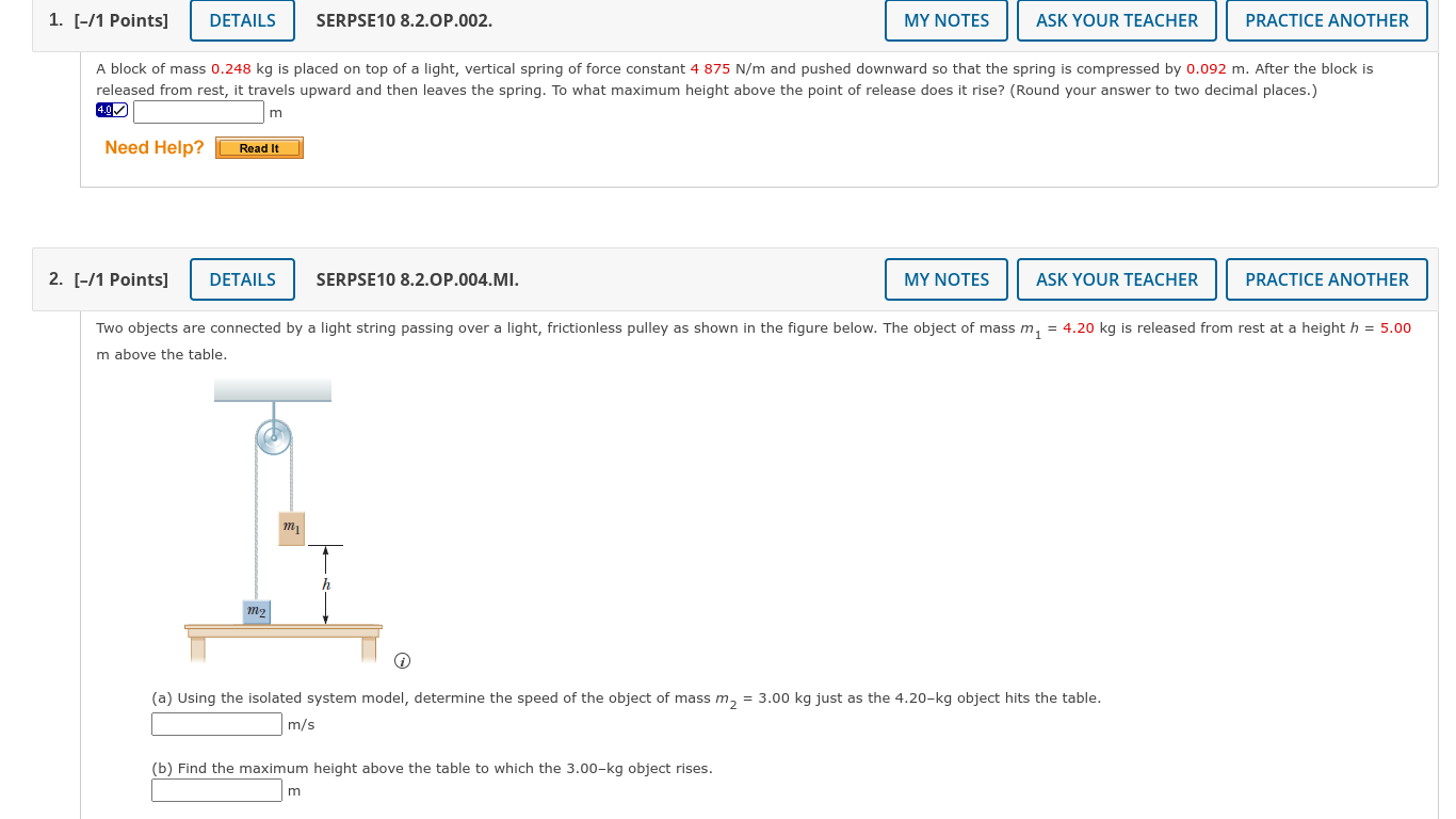  SERPSE1D 8.2.0P.002. MY NOTES ASK YOUR TEACHER PRACTICE ANOTHER l A
