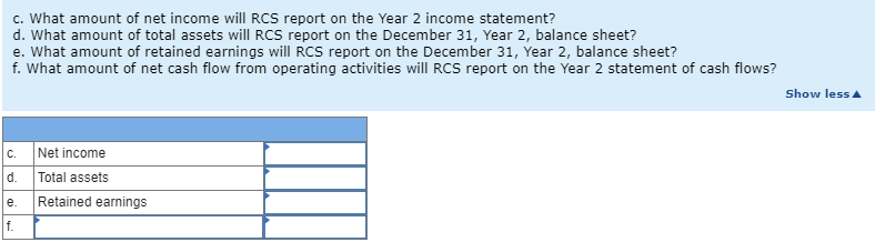 2. RCS received $130,000 cash for providing services to customers (leasing campsites).