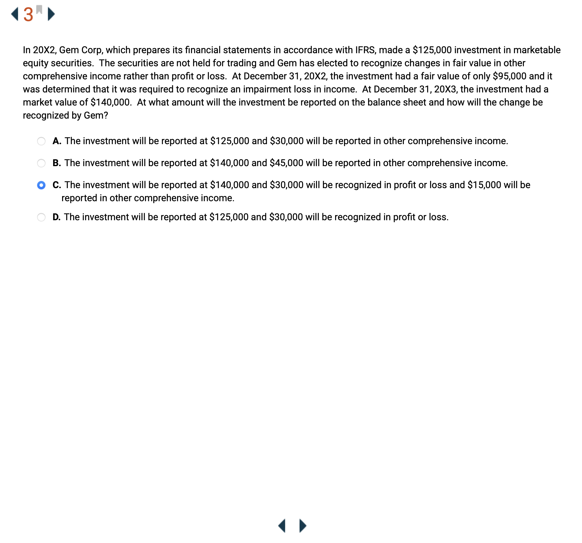 December 31, 20X2, the investment had a fair value of only $95,000