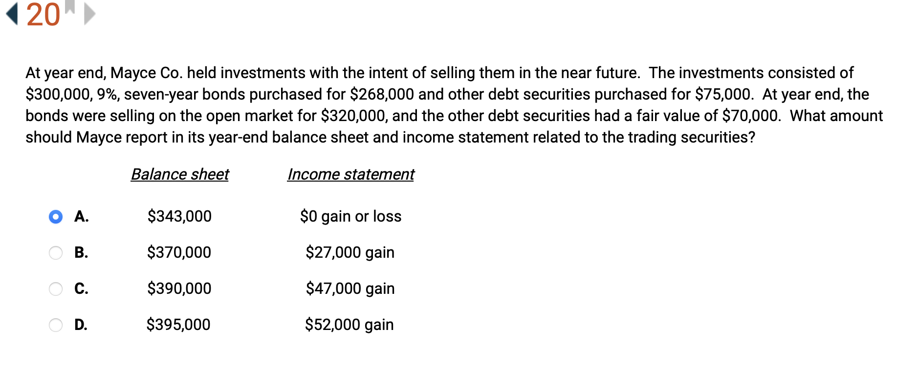 of both years the security was classied as a noncurrent security available-for-sale.