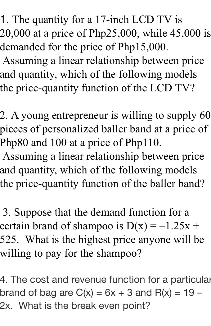 Please input the complete solutions. 1. The quantity for a 17-inch LCD