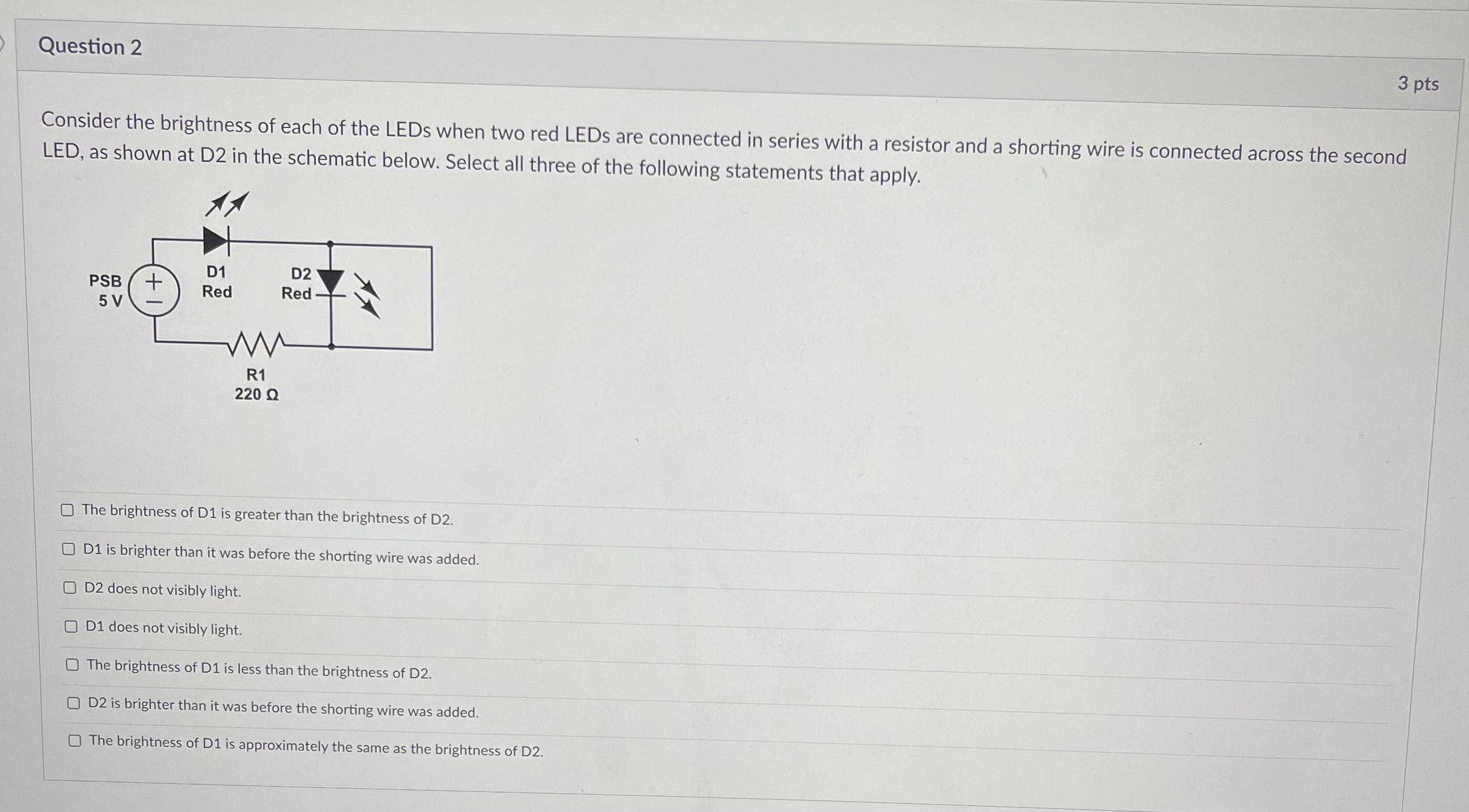 PSB + Red Red 5 V R1 220 Q O It depends