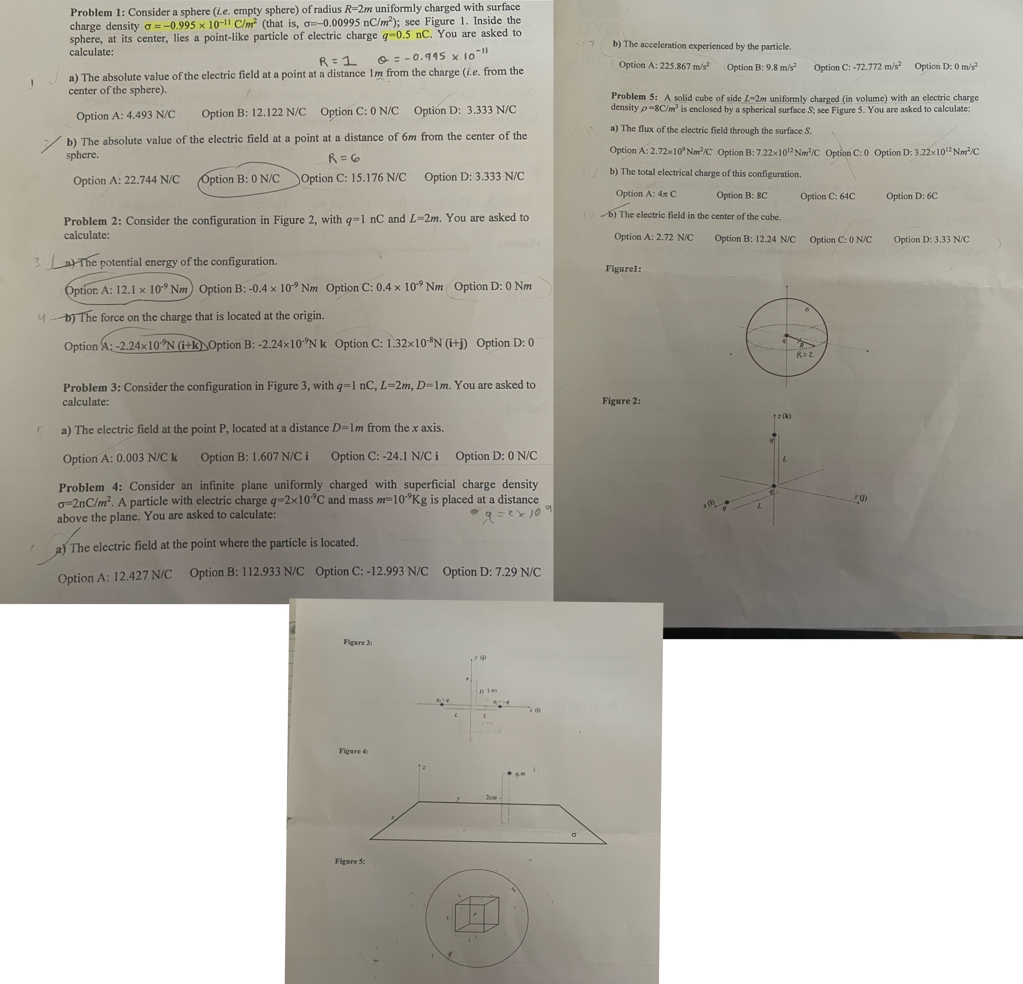 Please answer the following 5 problems with ALL work and formulas shown.