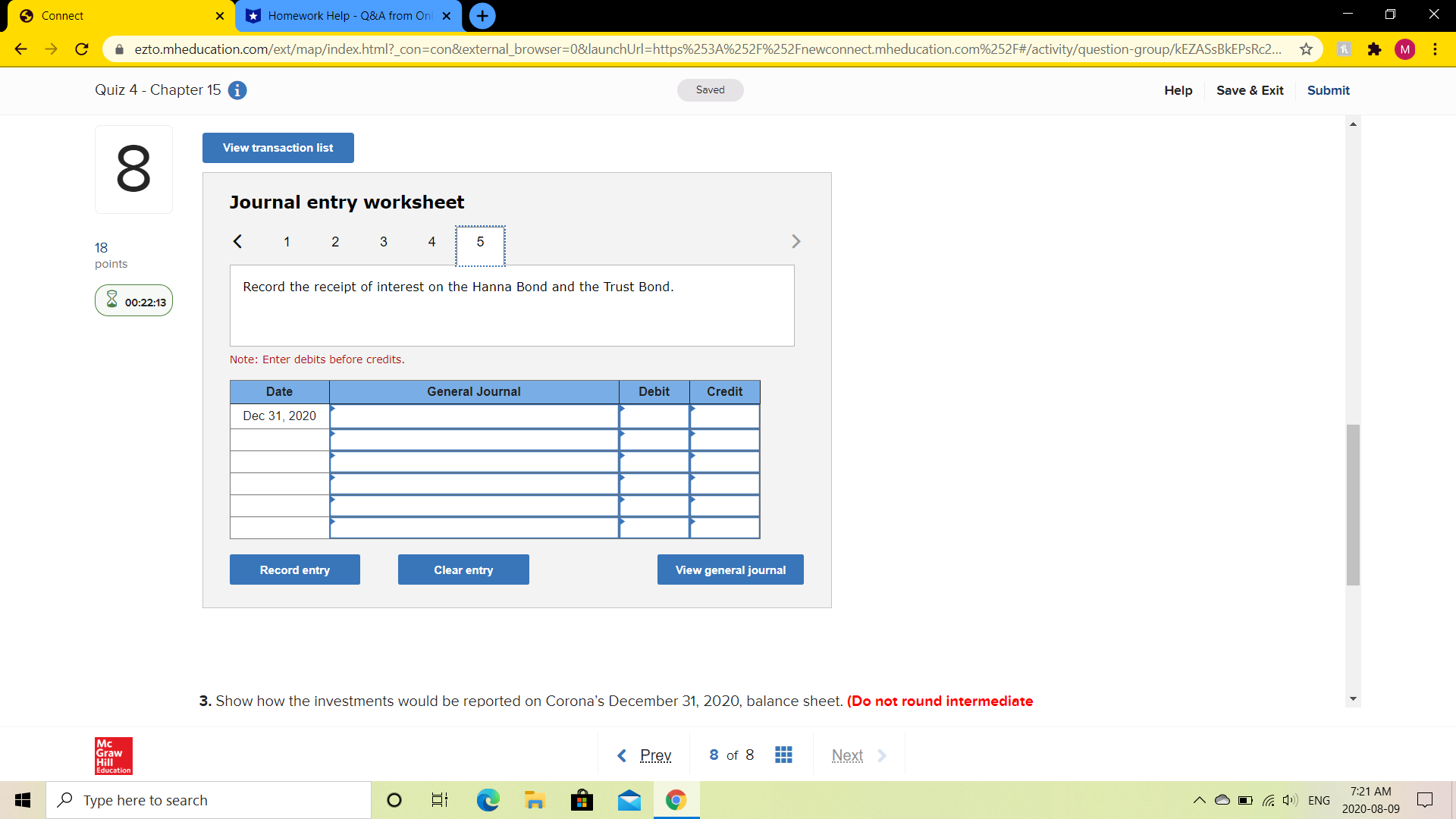 This is an accounting question Connect X Homework Help - Q&A